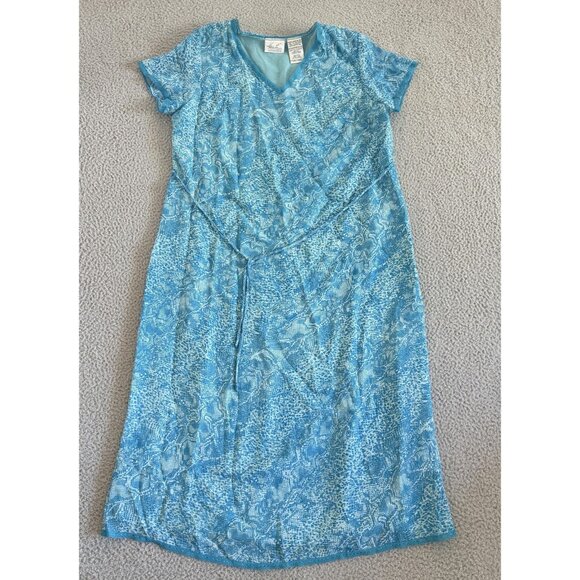 Kathie Lee Maxi Dress Snake Print Blue Lined Maxi Animal Print Belt - Picture 1 of 8